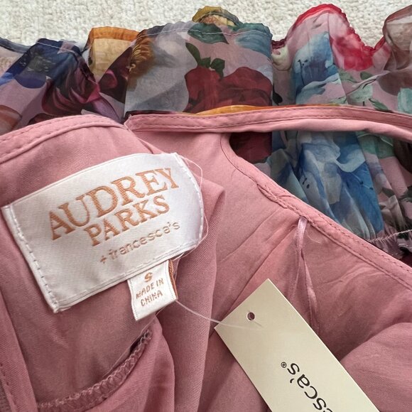 NWT Francesca’s Audrey Parks Floral Mini Dress S With Bow Tie Straps - Picture 2 of 10